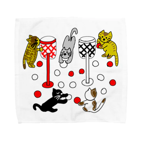 ねこ猫運動会（玉入れ） Towel Handkerchief