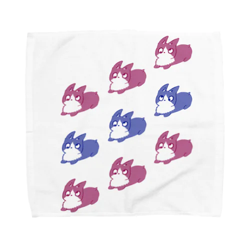 斜視の犬（ビビッド） Towel Handkerchief