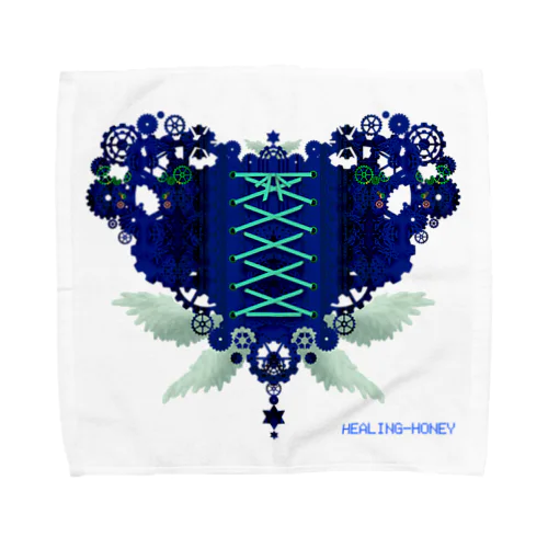 歯車（heart・Ｂ/ブルー） Towel Handkerchief