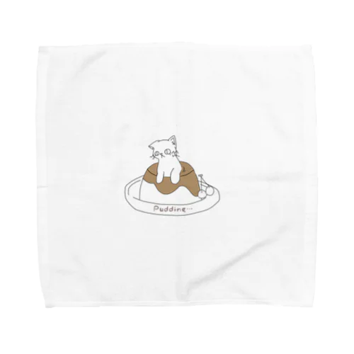 プリンに埋もれたネコ。 Towel Handkerchief