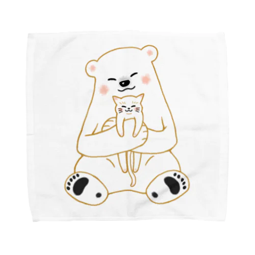 仲良ししろくまと白猫 Towel Handkerchief