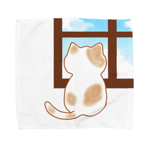 猫 〜窓辺のひととき〜 Towel Handkerchief