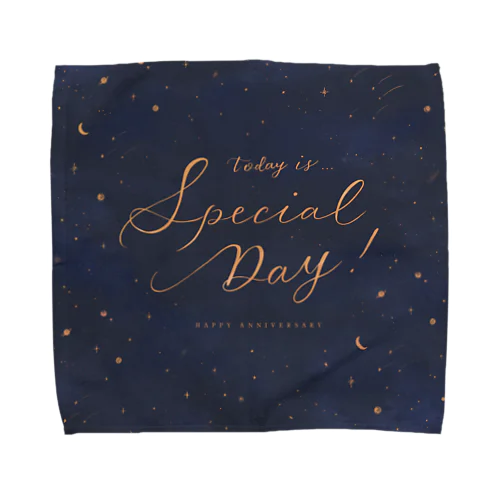 Today is Special Day （宇宙ネイビー） Towel Handkerchief