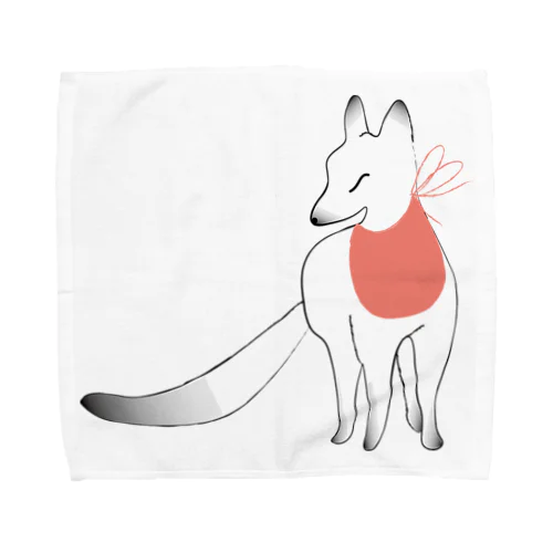 狐の赤太鼓橋-狛狐壱- Towel Handkerchief