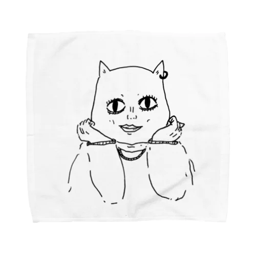 ぶりっ子ねこさん Towel Handkerchief