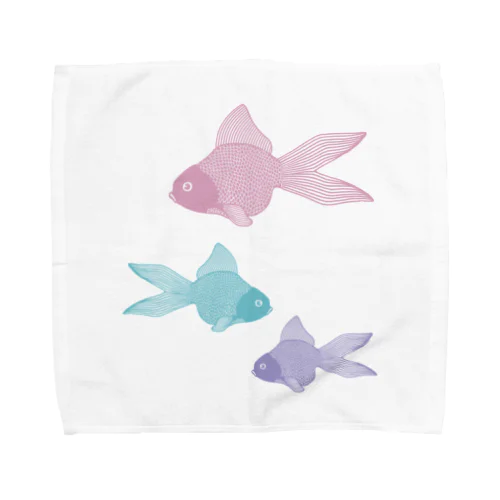 金魚３匹 くすみパステル Towel Handkerchief