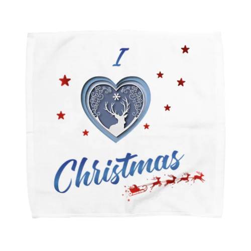 Studio Made in france 002 I love Christmas Towel Handkerchief