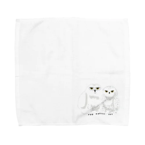 シロフクロウの夫婦 Towel Handkerchief