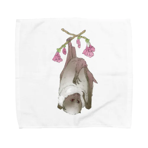 サクラとクビワオオコウモリ Towel Handkerchief