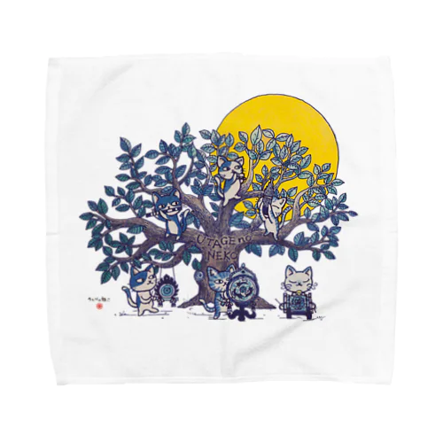 うたげのねこ(夜な夜な雅楽) Towel Handkerchief