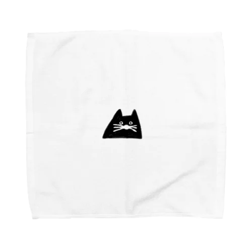 黒ネコのまるおです。 Towel Handkerchief