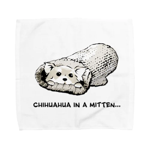 ミトンに入ったチワワ(クリーム)   Towel Handkerchief