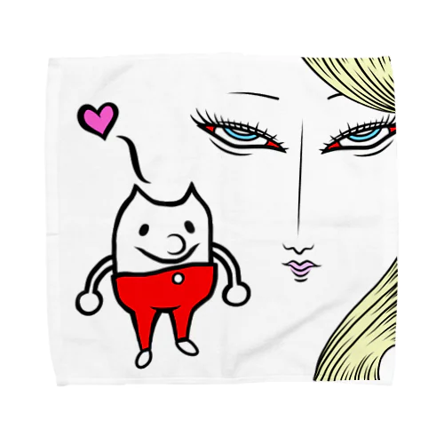 猫と美女 Towel Handkerchief
