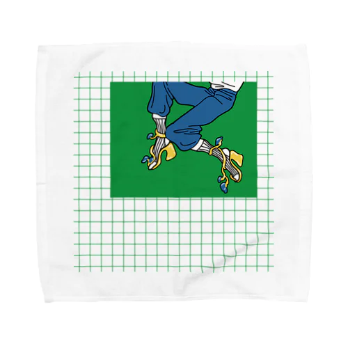 方眼グリーン Towel Handkerchief