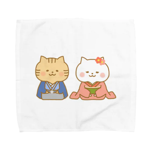 お正月猫さん Towel Handkerchief