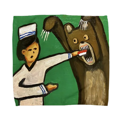 寿司見習いと森の熊さん Towel Handkerchief