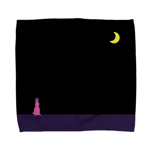 moon & pink rabbit Towel Handkerchief