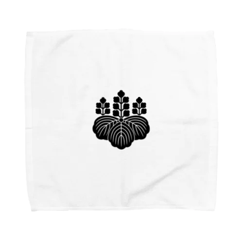 豊臣秀吉 家紋 桐紋（五七の桐） 黒 Towel Handkerchief