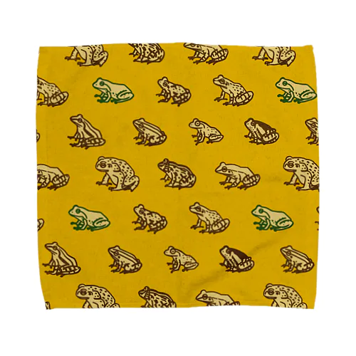 八重山のカエル総柄 Towel Handkerchief