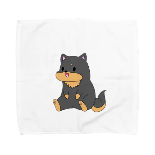 ちょこんとおすわり黒柴 Towel Handkerchief