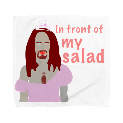 in front of my salad  Towel Handkerchief