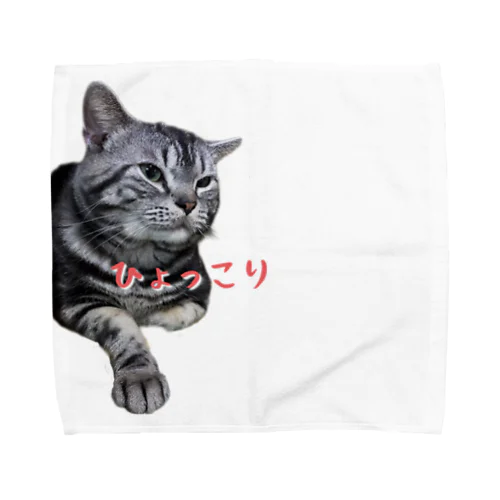 ひょっこり猫さん Towel Handkerchief