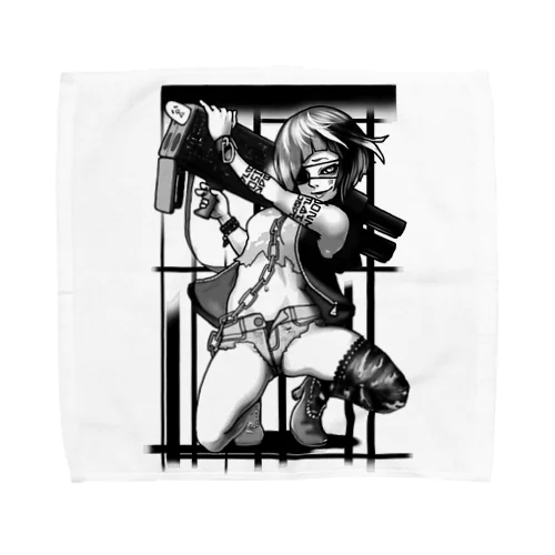 ランチャーガール（モノクロ） Towel Handkerchief