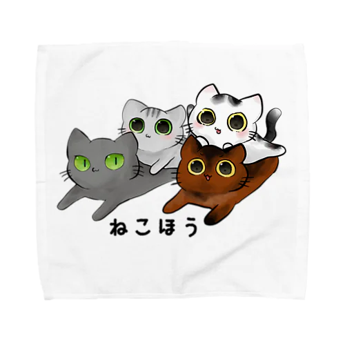 ねこほうタオルハンカチ Towel Handkerchief