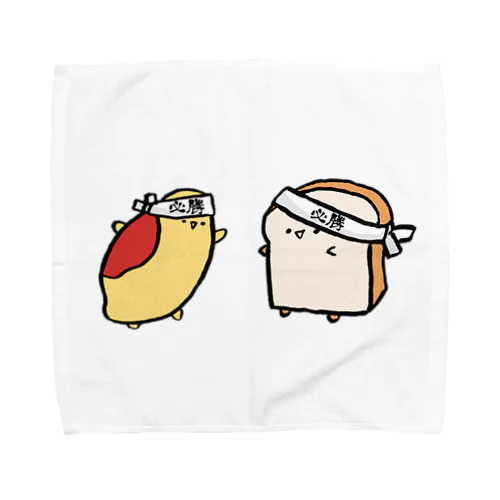 必勝祈願をする食パンとオムライス Towel Handkerchief