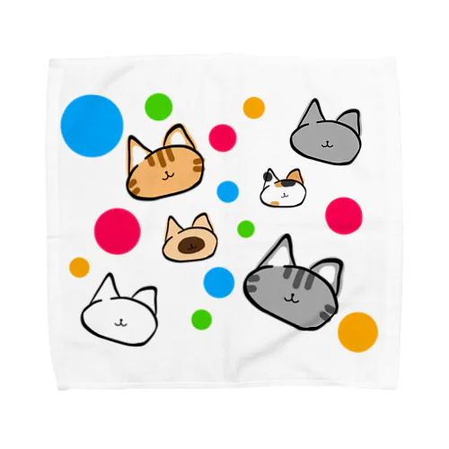 ねこグッズ(ドットカラー) Towel Handkerchief