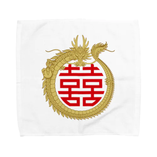 中華のマーク　龍と双喜紋 Towel Handkerchief