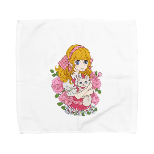 昭和レトロ少女 Towel Handkerchief