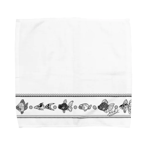 モノトーン金魚あわせ Towel Handkerchief