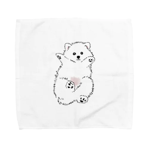 しろくまの赤ちゃんみたいないぬ Towel Handkerchief