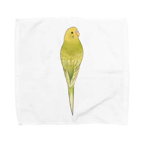 見返り美人セキセイインコちゃん【まめるりはことり】 Towel Handkerchief