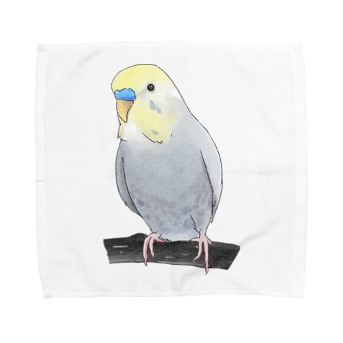 のんびりセキセイインコちゃん【まめるりはことり】 Towel Handkerchief