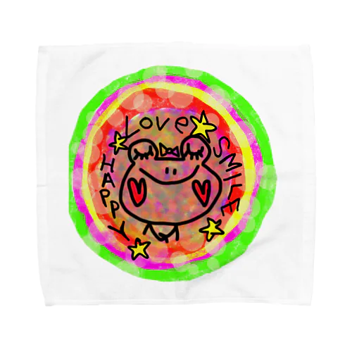 虹♡♡Happyなカエルちゃん Towel Handkerchief