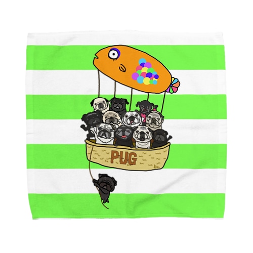 パグちゃん祭り Towel Handkerchief