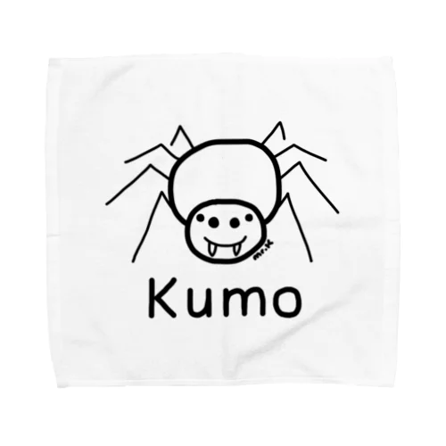 Kumo (クモ) 黒デザイン Towel Handkerchief