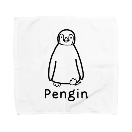 Pengin (ペンギン) 黒デザイン タオルハンカチ