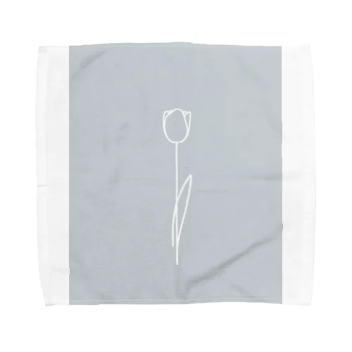 White Flower babygrayBlue Towel Handkerchief