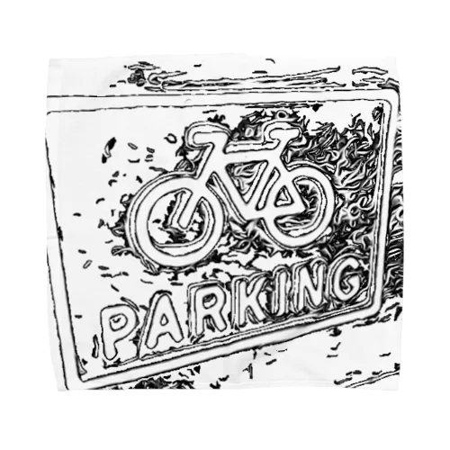 PARKING（モノクロver.） Towel Handkerchief