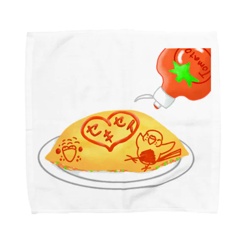 ラブセキセイインコおむらいす Towel Handkerchief