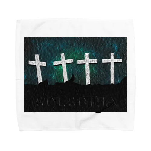 GOLGOTHA OIL PAINTING Towel Handkerchief