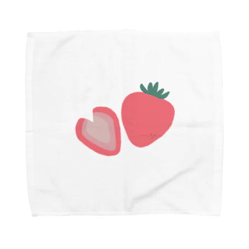 ハートに切ったいちご🍓 Towel Handkerchief