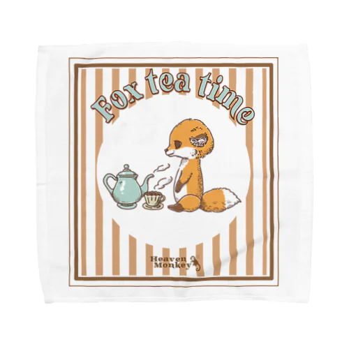 キツネのティータイム Towel Handkerchief