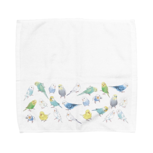 あつまれセキセイインコちゃん【まめるりはことり】 Towel Handkerchief