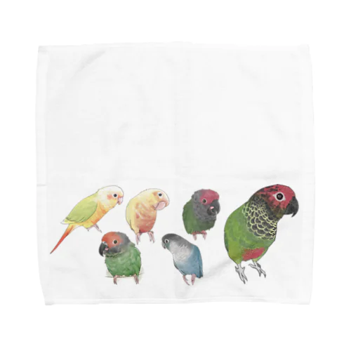 あつまれウロコインコちゃん【まめるりはことり】 Towel Handkerchief