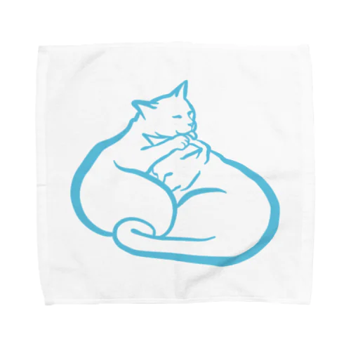 仲良しネコのグルーミング Towel Handkerchief