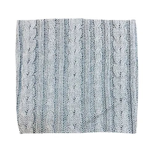 ニット Pale blue grey Towel Handkerchief